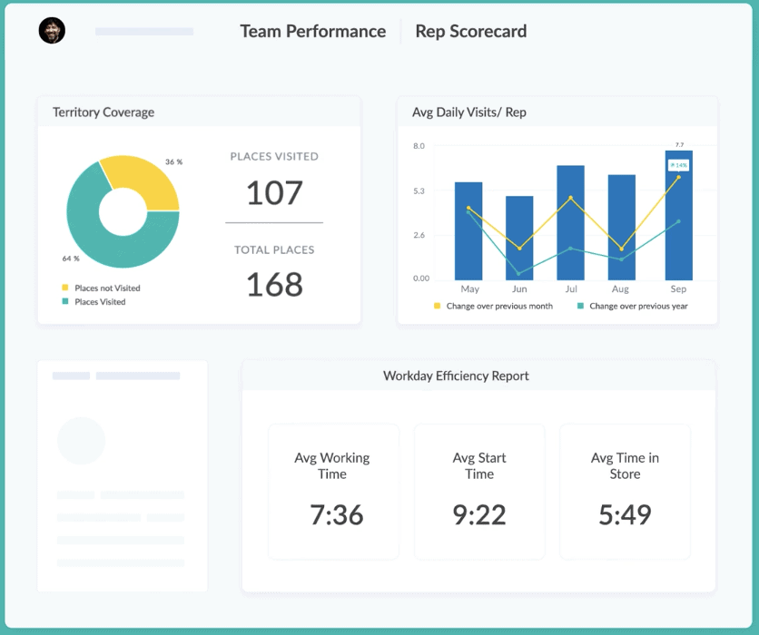 repsly sales performance dashboard