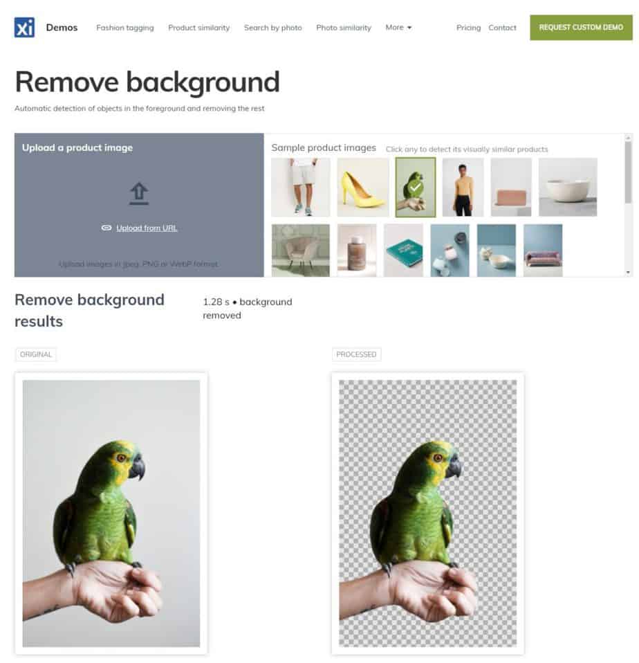 Vize by Ximilar Guide: Remove Background Demo