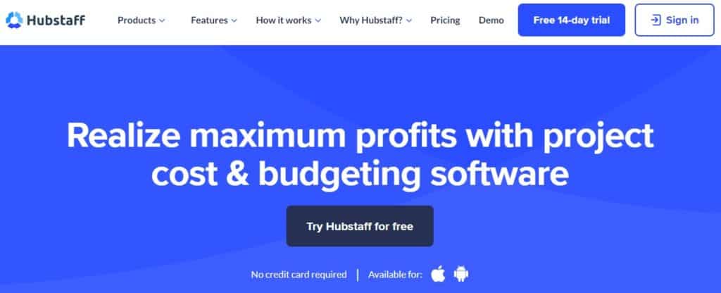 Hubstaff: Project Cost Management Software With Excellent Budgeting Solution