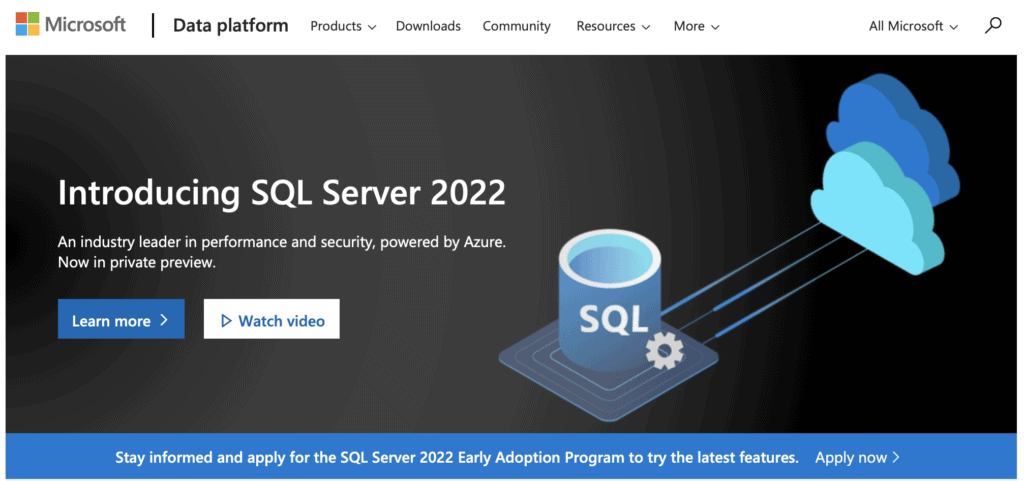 microsoft sql server homepage