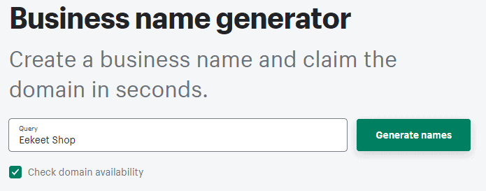 Shopify Business Name Generator Shopify Business Name Generator