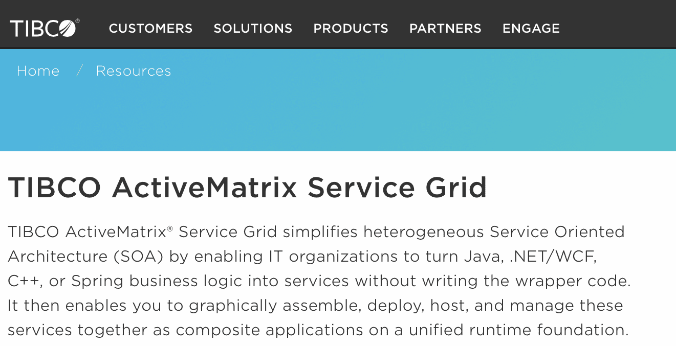 tibco activematrix service grid homepage