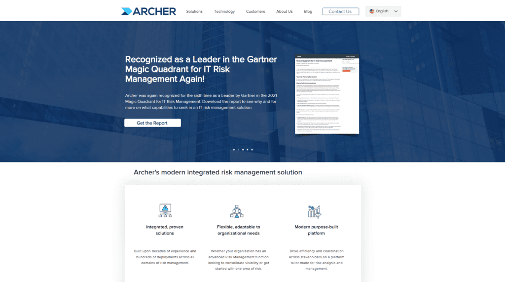 Archer Business Resiliency homepage