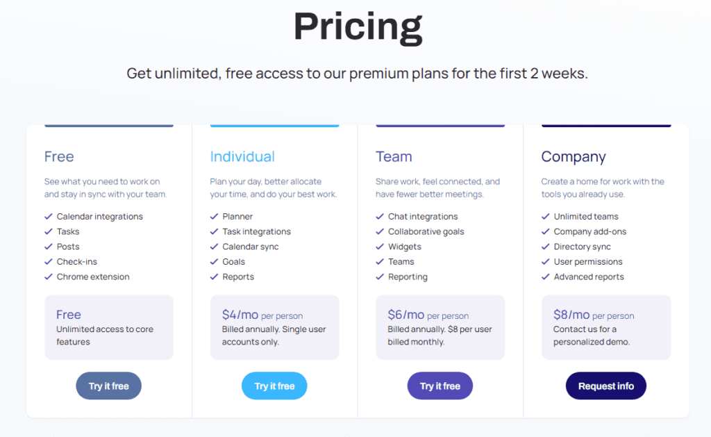 Friday Pricing Plans