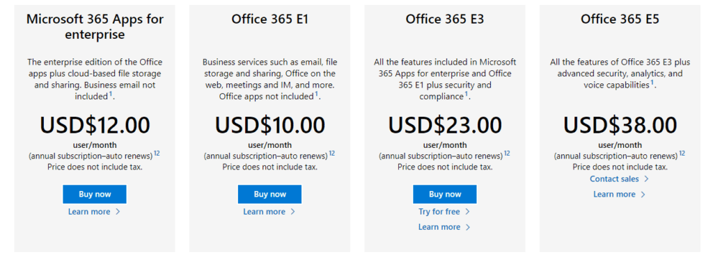 Microsoft Stream pricing plan