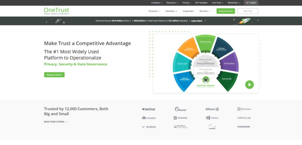 OneTrust homepage