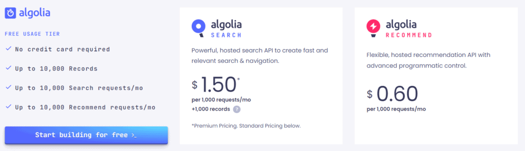 Algolia Pricing