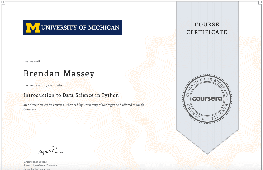 Coursera Certified Course