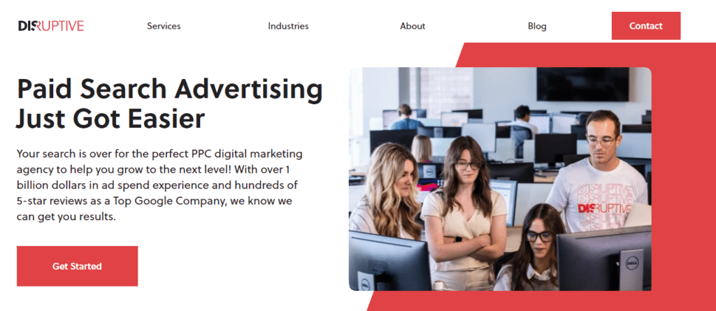 Disruptive Advertising homepage