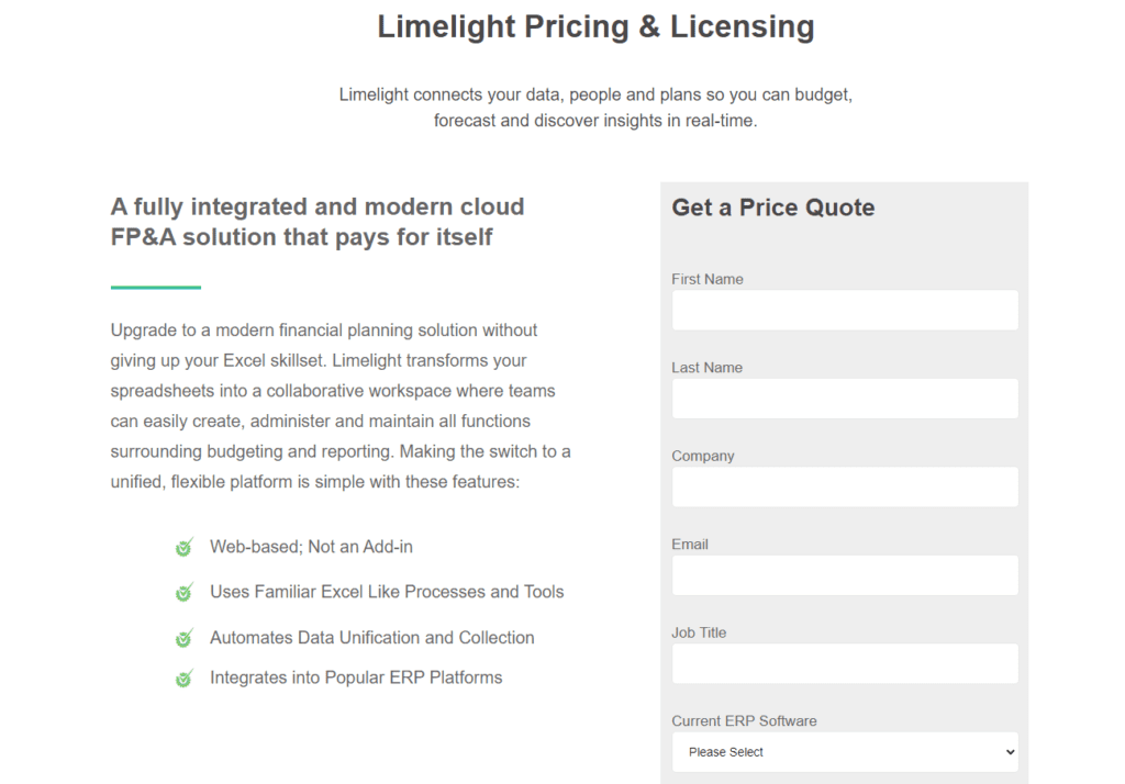 Limelight Pricing Plan