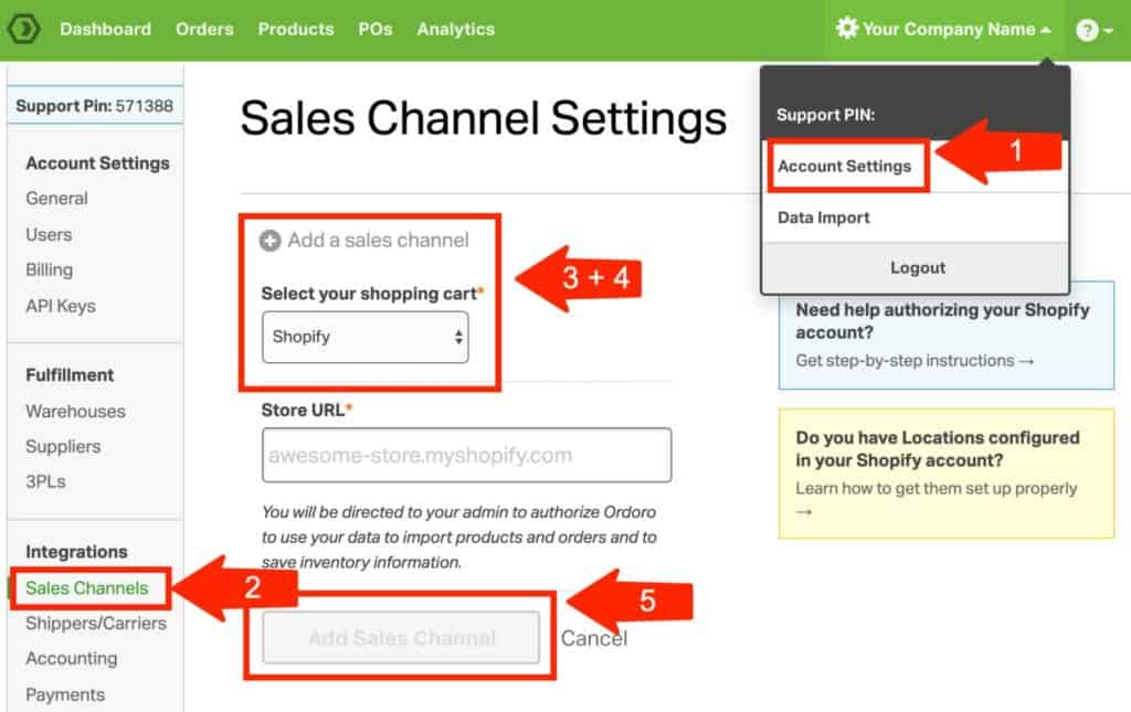 Ordoro Guide: Setting Up Sales Channel