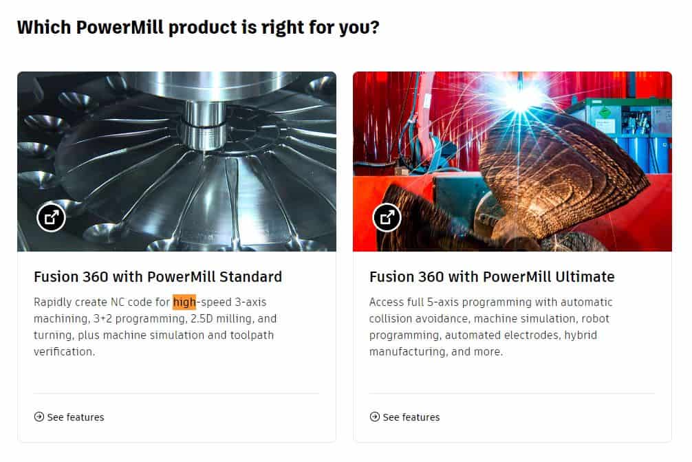 PowerMill product options