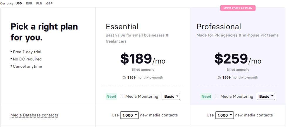 prowly pricing plan