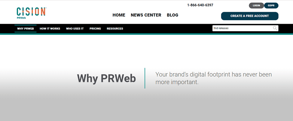 prweb homepage