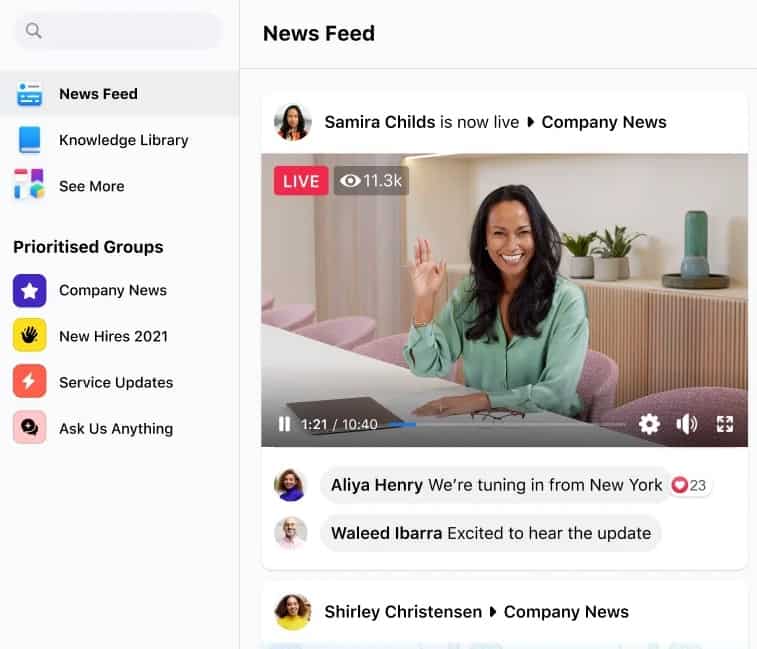 Workplace By Meta News Feed