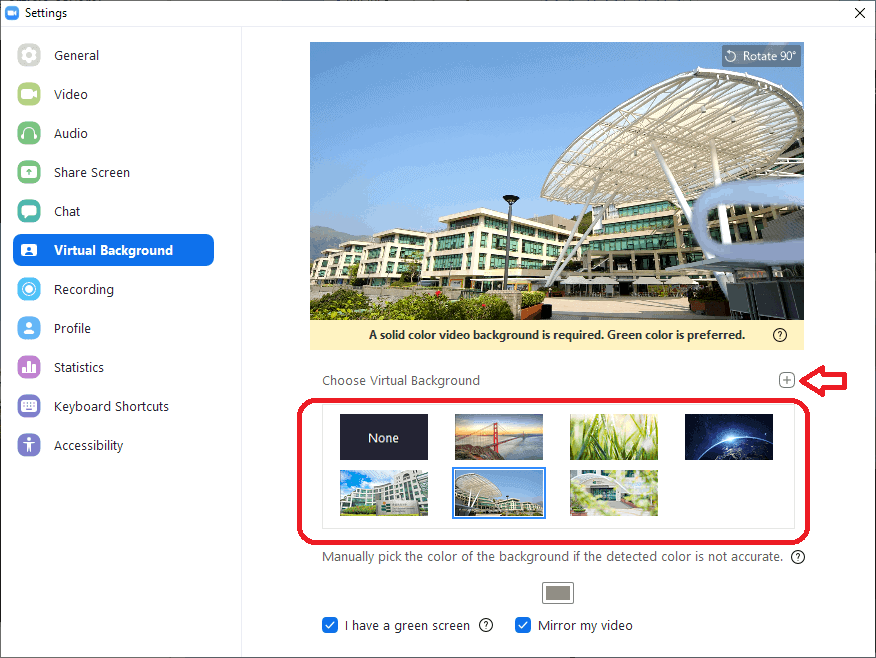 Zoom Choose Virtual background