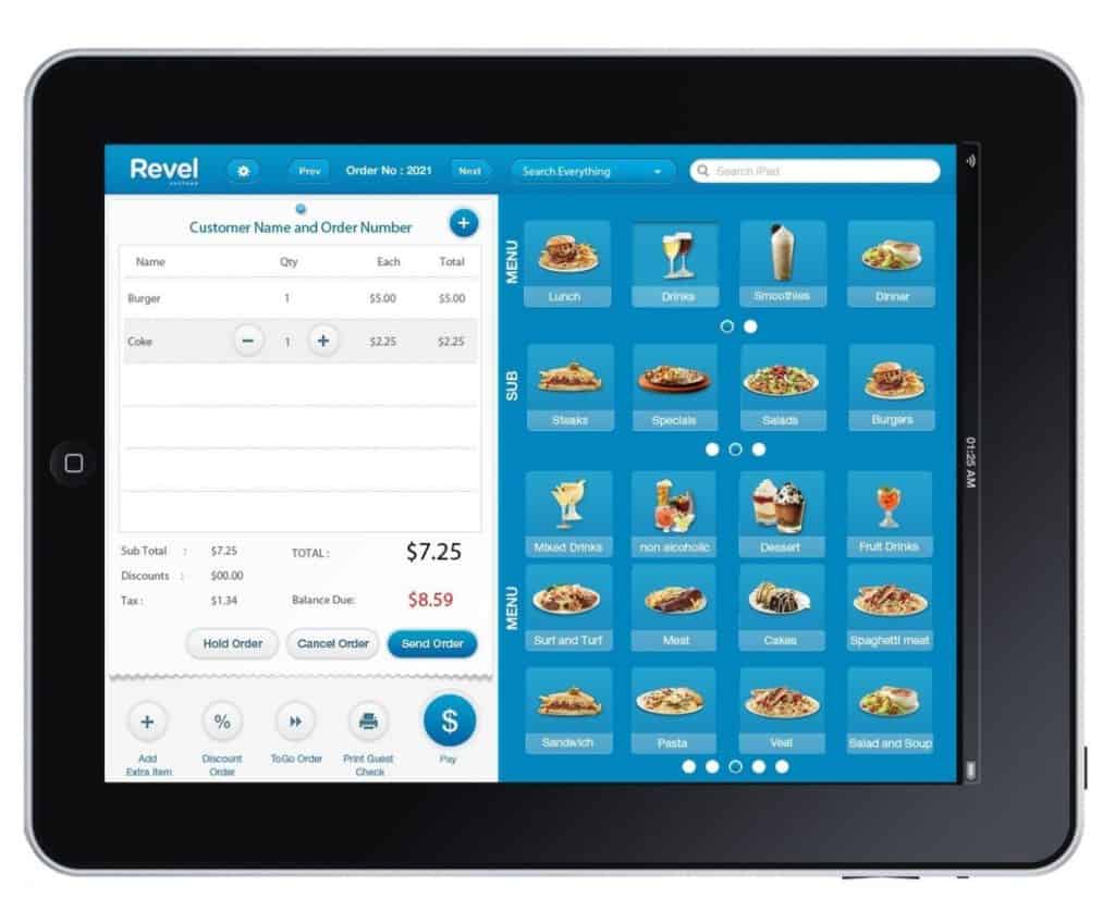 restaurant software - revel dashboard