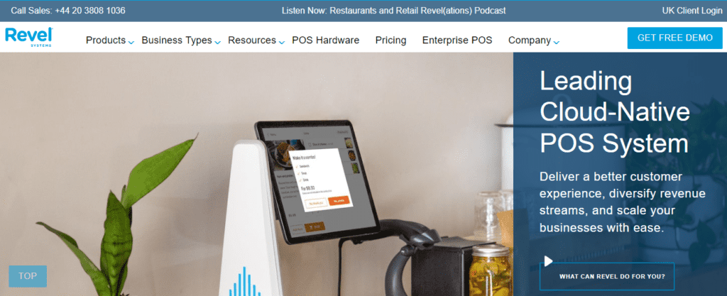 restaurant software - revel homepage