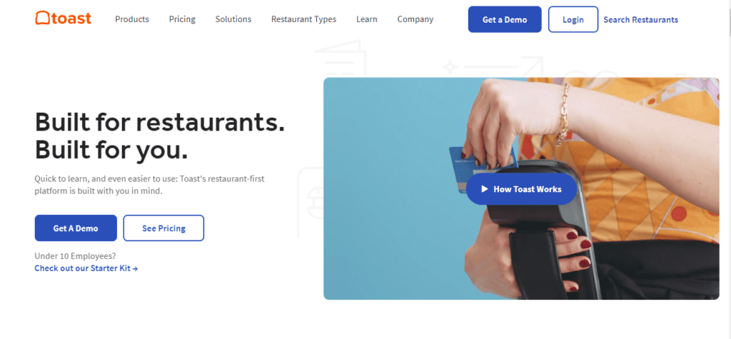 restaurant software - Toast POS homepage