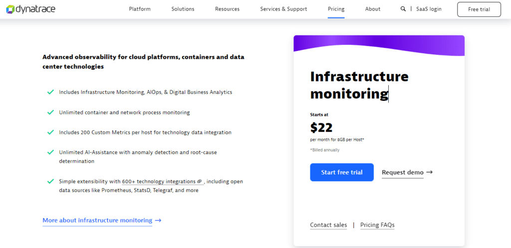 Server Monitoring Software - Dynatrace Pricing