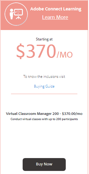 Virtual Classroom Software - Adobe Connect Pricing Plan