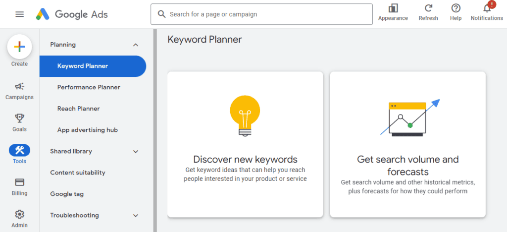 Content Marketing Best Practices - Google Keyword Planner