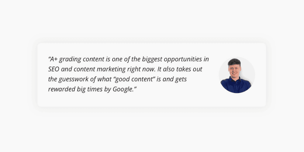 Content Optimization for SEO - A+ Content Quote