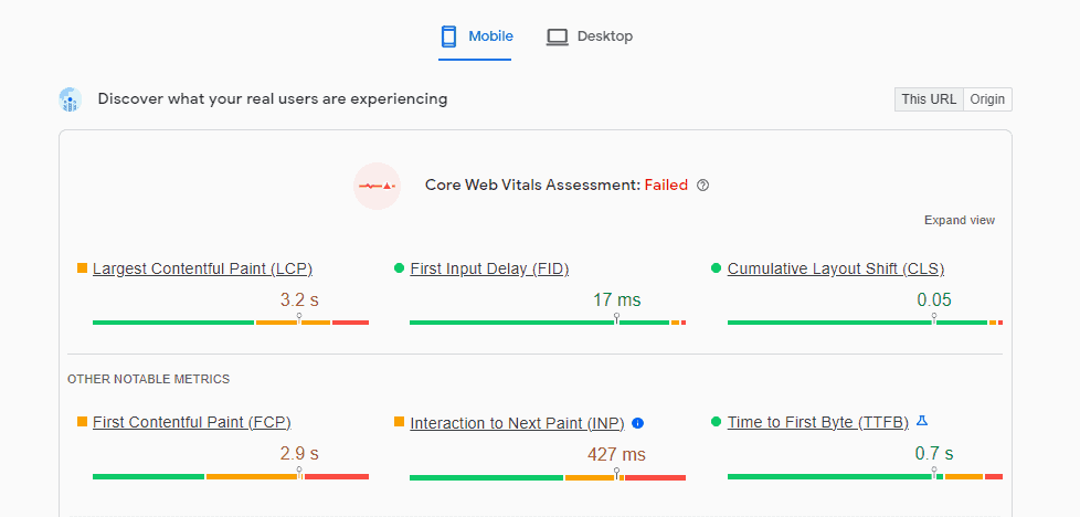 International SEO Keyword Research - Google PageSpeed Insights For Mobile Example