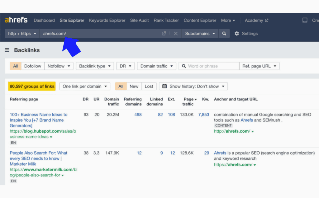 Content Optimization Strategies - Ahrefs Backlink Tool
